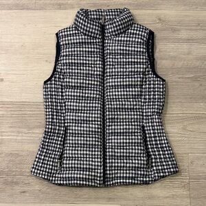 Tommy Hilfiger Navy Blue Size Small Women's Checkered Puffer Vest